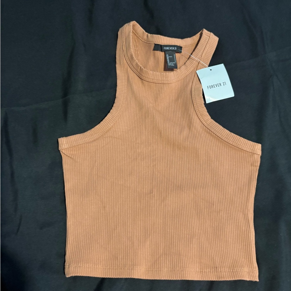 NWT Forever 21 Tan Ribbed Crop Top Size Small